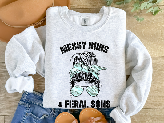 Messy Buns & Feral Sons - Gildan 18000 Crewneck Sweatshirt